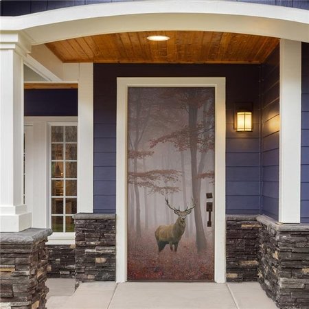 MY DOOR DECOR My Door Decor 285906NATR-001 36 x 80 in. Deer in the Woods Nature Front Door Mural Sign Banner Decor; Multi Color 285906NATR-001